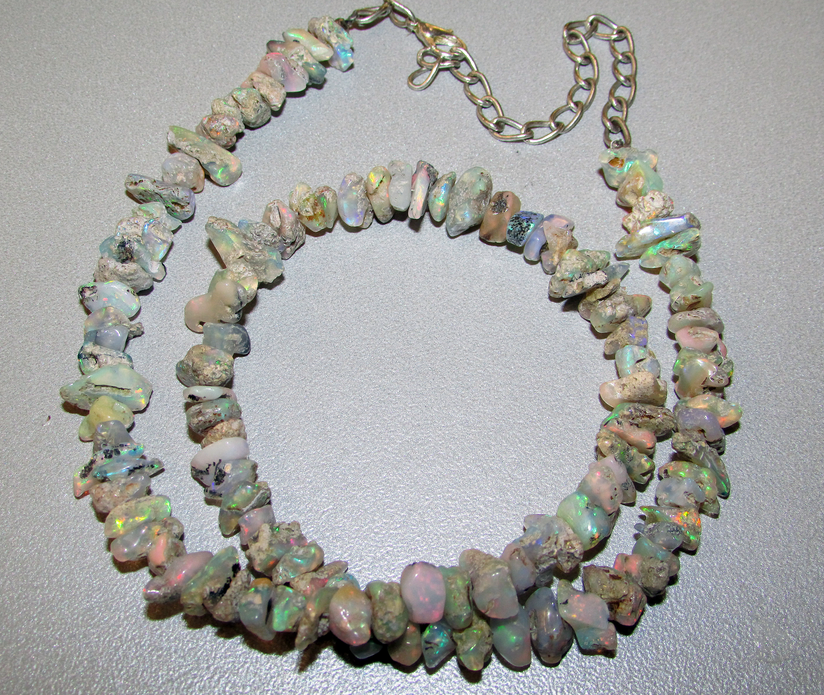 Гердан от автентичен груб етиопски опал